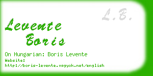 levente boris business card